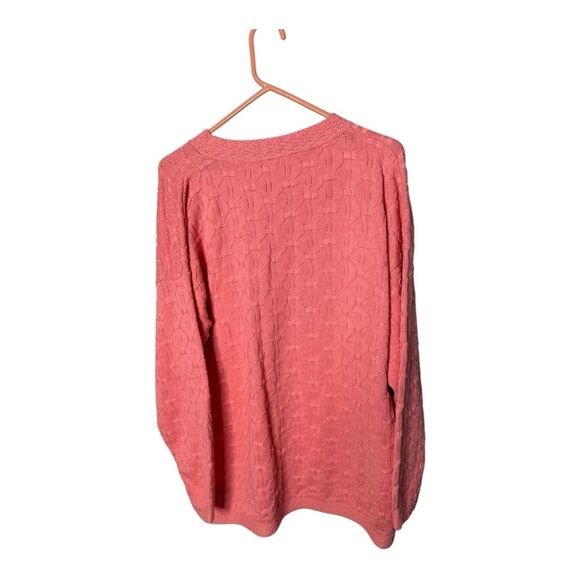 Vintage Castle Square Coral Textured Knit Sweater Large Made in USA - Picture 7 of 7